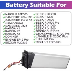 HANIWINNER HA177-06 48V 10Ah 480Wh taittuva sähköpyörän akku vesitiivis turvalukolla, yhteensopiva SAMEBIKE BEZIOR PLENTY