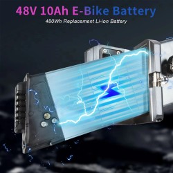 HANIWINNER HA177-06 48V 10Ah 480Wh taittuva sähköpyörän akku vesitiivis turvalukolla, yhteensopiva SAMEBIKE BEZIOR PLENTY