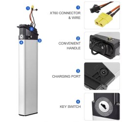 HANIWINNER HA177-06 48V 10Ah 480Wh taittuva sähköpyörän akku vesitiivis turvalukolla, yhteensopiva SAMEBIKE BEZIOR PLENTY