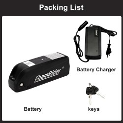 Chamrider Hailong Max 36V 30Ah 1080Wh runkoakku 25A BMS IP65 vesitiivis 4A pikalaturi