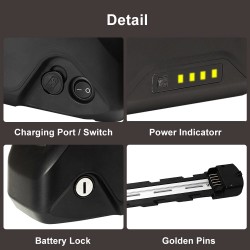 Chamrider Polly 7 52V 25Ah 1300Wh runkoakku IP65 vedenkestävä 4A laturi sopii 250–2000W moottoreille