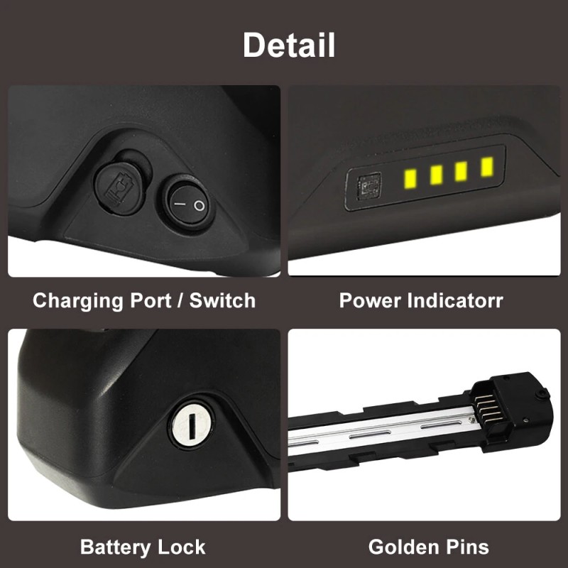 Chamrider Polly 7 52V 25Ah 1300Wh runkoakku IP65 vedenkestävä 4A laturi sopii 250–2000W moottoreille