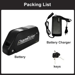 Chamrider Polly 7 52V 25Ah 1300Wh runkoakku IP65 vedenkestävä 4A laturi sopii 250–2000W moottoreille