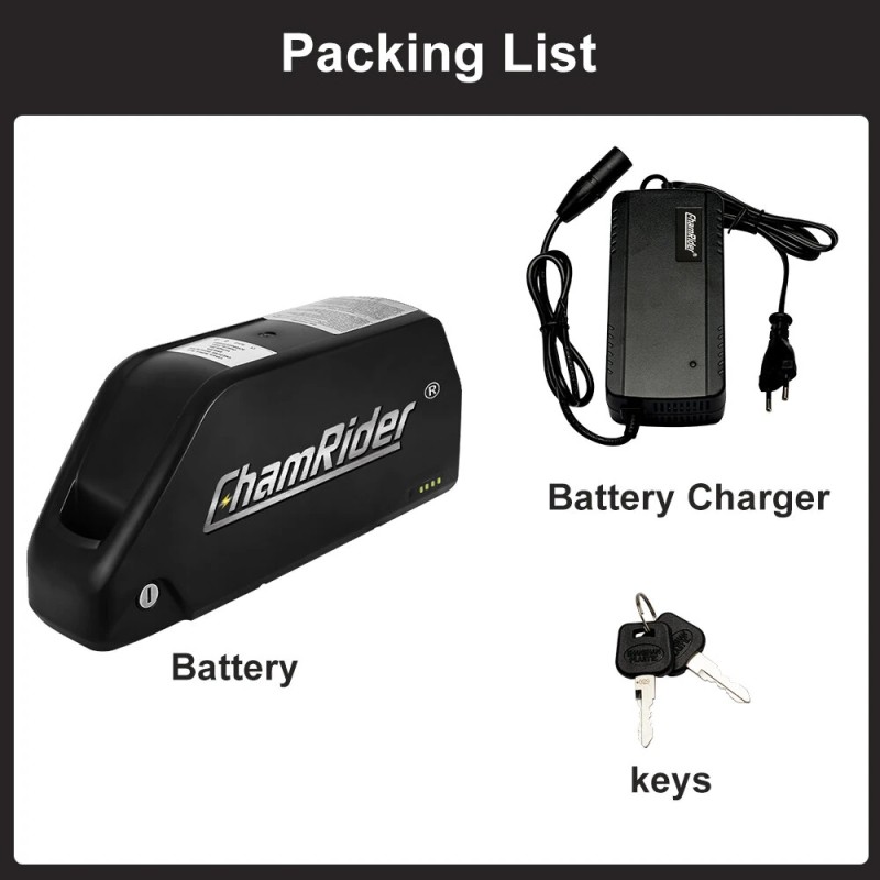 Chamrider Polly 7 52V 25Ah 1300Wh runkoakku IP65 vedenkestävä 4A laturi sopii 250–2000W moottoreille