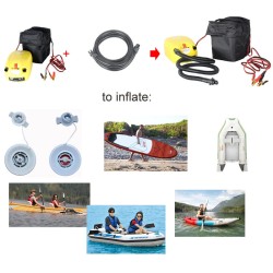 Sähköinen korkeapaineinen 12 V ilmapumppu isup-, kajakki- ja sup-laudoille