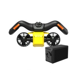 LEFEET C1 vedenalainen skootteri kaksoismoottorilla jopa 60 minuuttia akunkesto actionkameran kiinnike vesitiivis keltainen