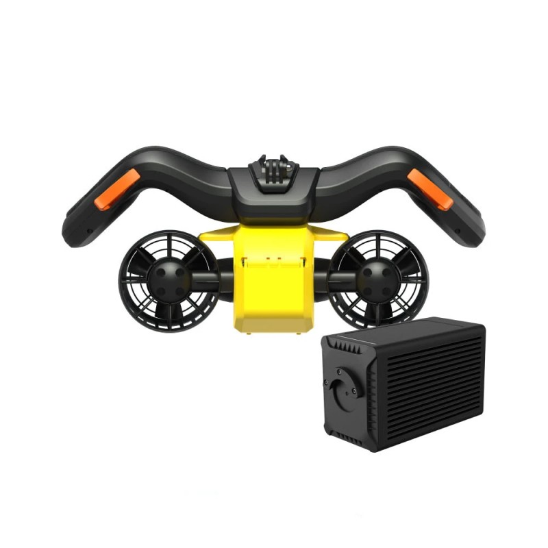 LEFEET C1 vedenalainen skootteri kaksoismoottorilla jopa 60 minuuttia akunkesto actionkameran kiinnike vesitiivis keltainen