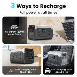 XP1000 kannettava varavirtalaite 1024Wh 1800W puhdas siniaalto 1 tunnin pikalataus kotiin