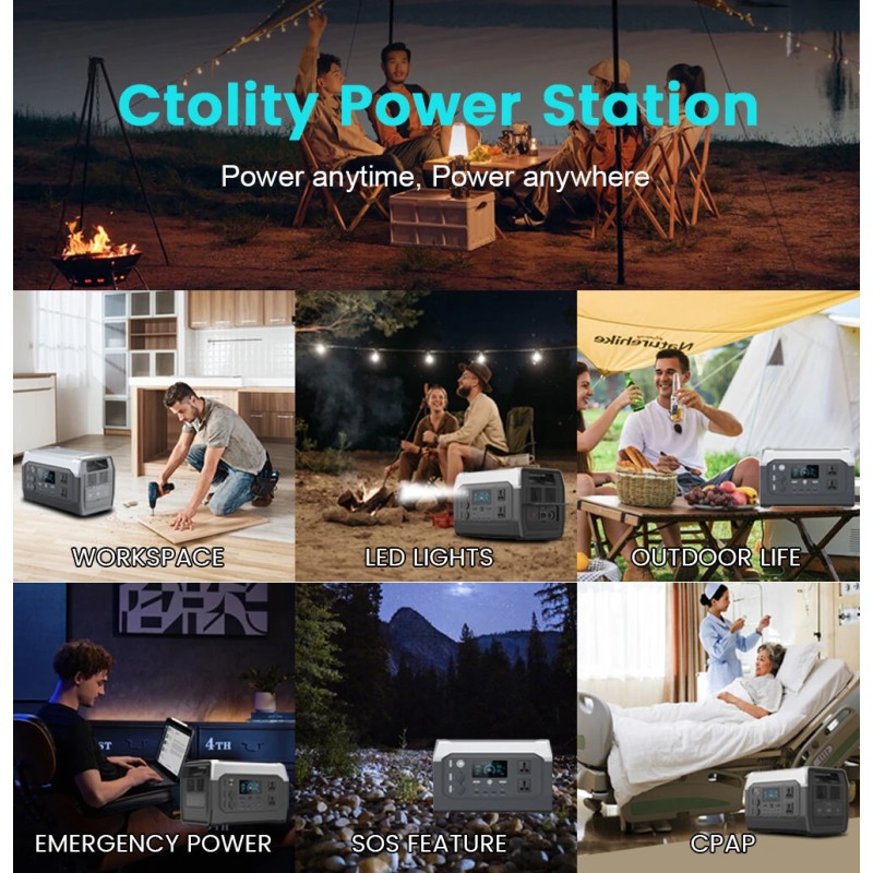 XP1000 kannettava varavirtalaite 1024Wh 1800W puhdas siniaalto 1 tunnin pikalataus kotiin