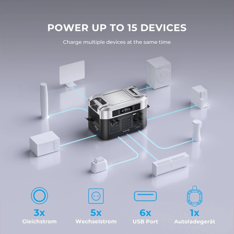 OUKITEL B2000 2048Wh laajennusakku LiFePO4 varavirtalähde yhteensopiva BP2000 kanssa