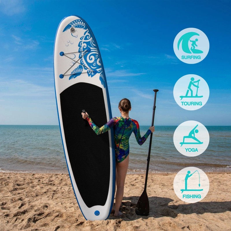 FunWater puhallettava 335 cm SUP-lauta säädettävällä melalla, matkalaukulla ja turvahihnalla