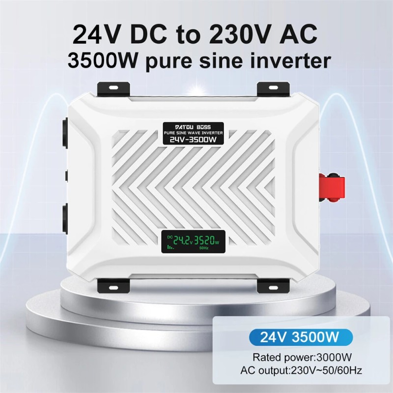 DATOUBOSS puhtaan siniaallon invertteri autokäyttöön 12V 2000W 12V 3000W 24V 3500W näytöllä