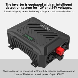 DATOUWOSS 12V/24V automaattinen vaihtokytkin puhdas siniaalto invertteri 2000W 4000W