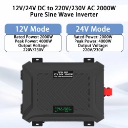 DATOUWOSS 12V/24V automaattinen vaihtokytkin puhdas siniaalto invertteri 2000W 4000W