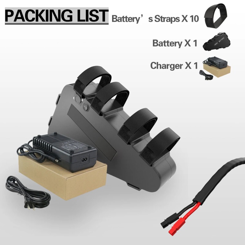 UNITPACKPOWER U004 52V 20Ah kolmionakku sähköpyörään 30A suojapiiri 3A laturi