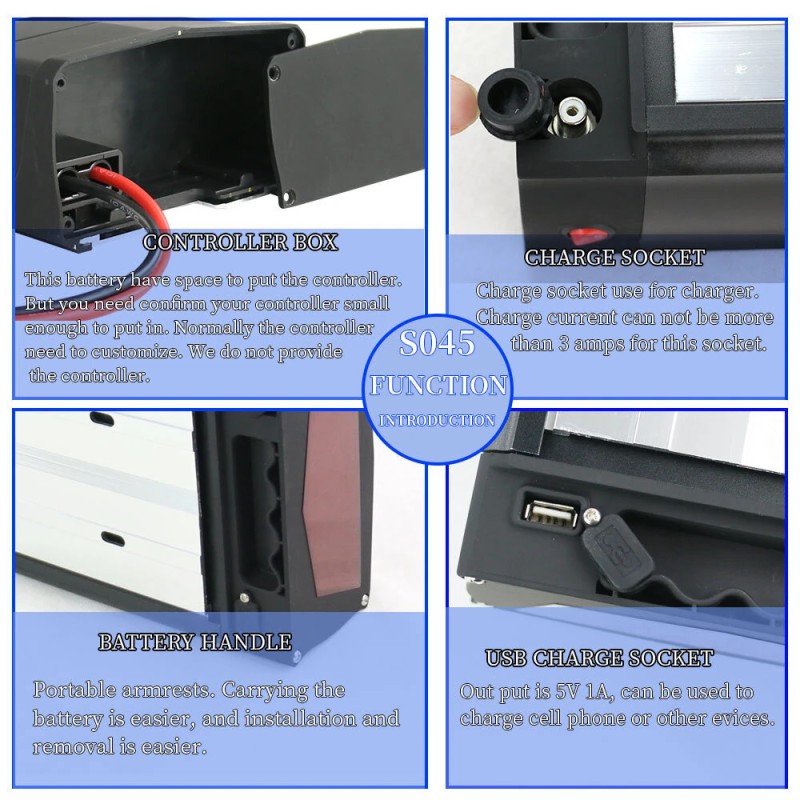 UNITPACKPOWER S045 48V 20Ah takatelineakku 960Wh 18650-kenno 30A-suojauskortti 3A-laturi enintään 88km kantama moottorille 1000W