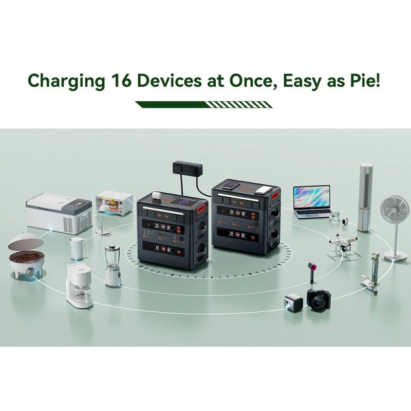 Oscal PowerMax 2400 Pro kannettava virtalähde 2016Wh LiFePO4 laajennettava BP2400 PRO