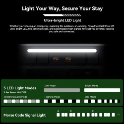 Oscal PowerMax 2400 Pro kannettava virtalähde 2016Wh LiFePO4 laajennettava BP2400 PRO