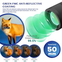 AOMEKIE 10x50 teräväpiirto vedenpitävät sotilasluokan kiikarit sisäinen etäisyysmittari kompassi AO3015B