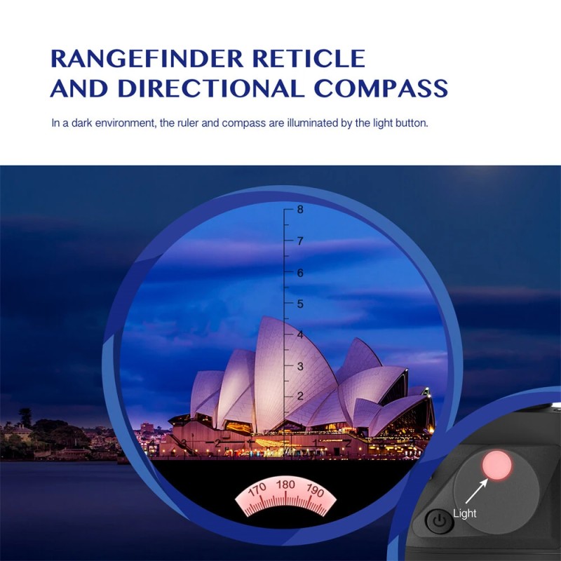 AOMEKIE 10x50 teräväpiirto vedenpitävät sotilasluokan kiikarit sisäinen etäisyysmittari kompassi AO3015B
