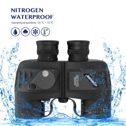 AOMEKIE 10x50 teräväpiirto vedenpitävät sotilasluokan kiikarit sisäinen etäisyysmittari kompassi AO3015B