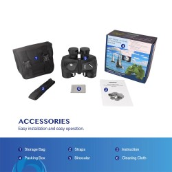 AOMEKIE 10x50 teräväpiirto vedenpitävät sotilasluokan kiikarit sisäinen etäisyysmittari kompassi AO3015B