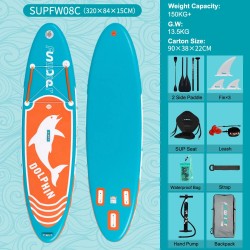 FunWater 320 cm puhallettava sup-lauta aikuisten säädettävä mela lisävarusteet SUPFW08C