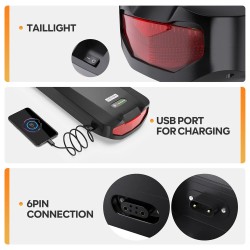 UNITPACKPOWER R006 36V 17.5Ah takatelineakku 630Wh 20A suojapiiri 2A laturi