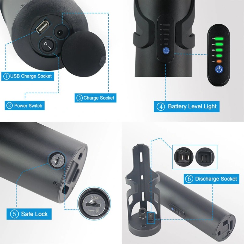 UNITPACKPOWER U005 36V 10.5Ah sähköpyöräakku IP65 alumiinirunko 20A BMS laturi mukana