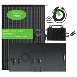 LANPWR 4×180W joustava aurinkopaneelipaketti 800W invertterillä älyapilla ja 2 m pistorasiakaapelilla