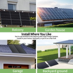 LANPWR 4×180W joustava aurinkopaneelipaketti 800W invertterillä älyapilla ja 2 m pistorasiakaapelilla