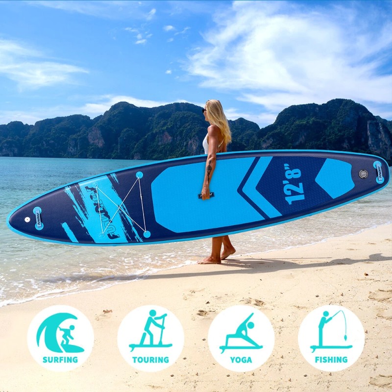 FunWater pidempi ja leveä 385x85x15 cm puhallettava SUP-lauta perheelle ja aikuisille SUPFW39A