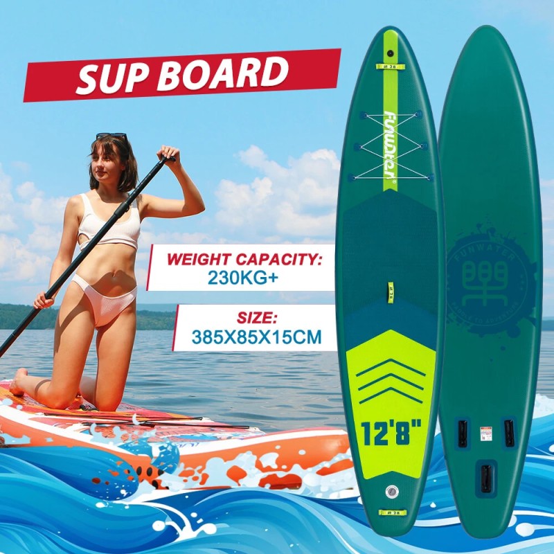 HauskaVesi puhallettava sup-lauta 385x85x15 cm varustepaketti mela pumppu reppu turvahihna