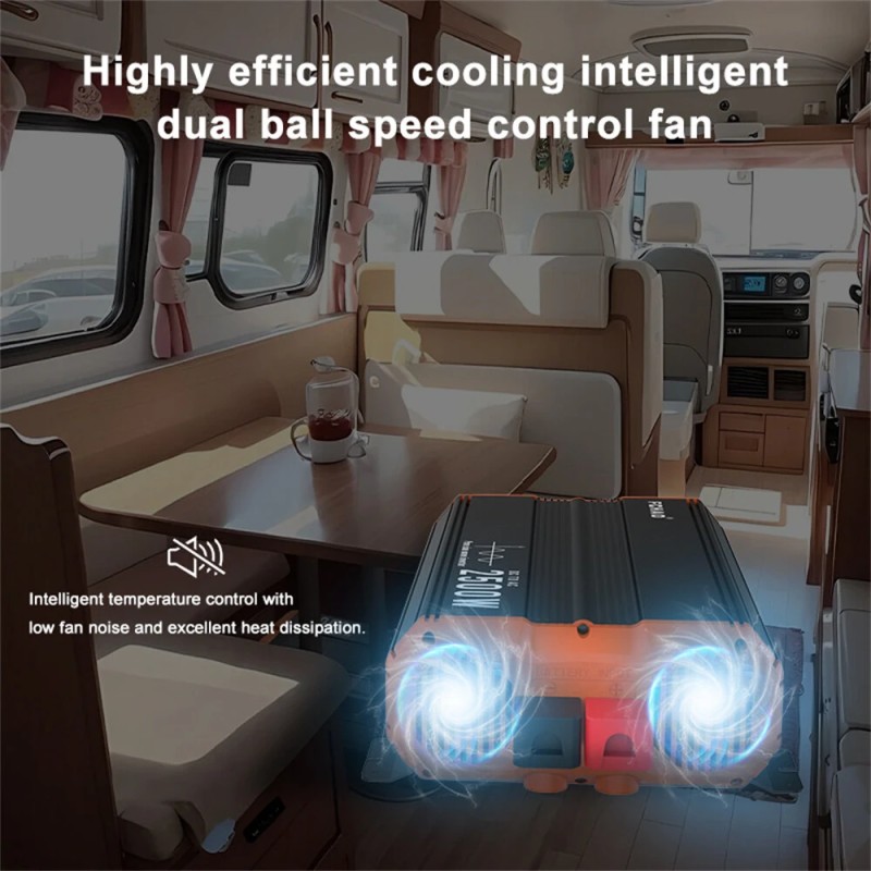 FCHAO PST-2500W-24V 2500W 24V puhdas siniaaltoinvertteri LCD-näytöllä kotiin, retkeilyyn ja asuntoautoon