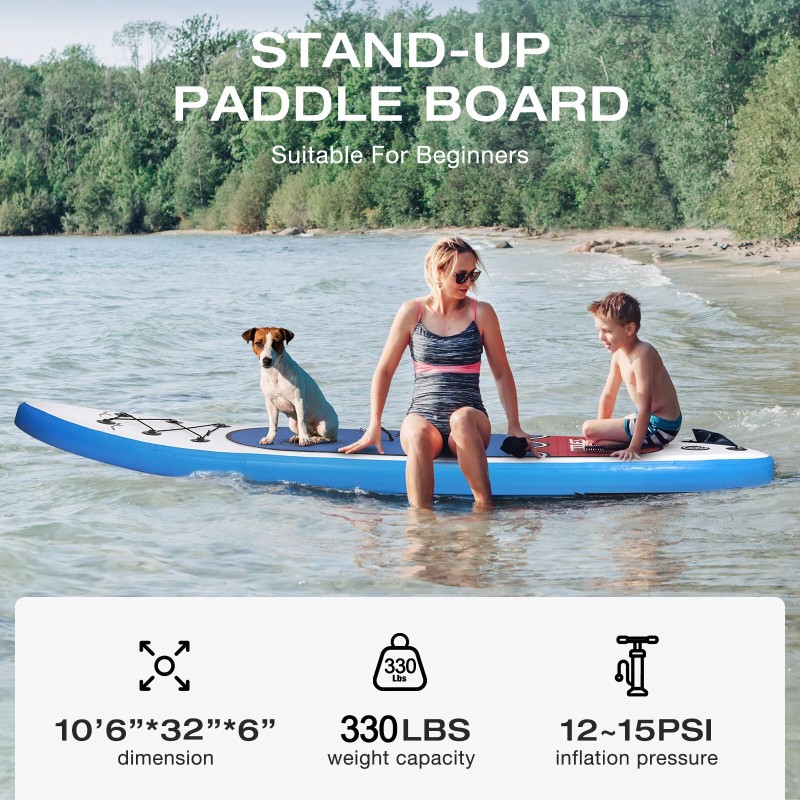 WaveRite ilmatäytteinen sup-lauta 320x80x15 cm täydellinen setti mela pumppu turvahihna matkalaukku aikuisille