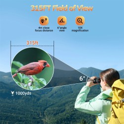 AOMEKIE AO3089 10x50 vedenpitävät kiikarit BAK4-prismalla lintujen tarkkailuun