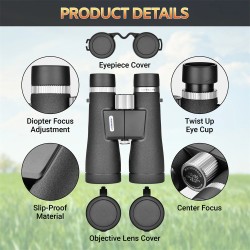 AOMEKIE AO3089 10x50 vedenpitävät kiikarit BAK4-prismalla lintujen tarkkailuun