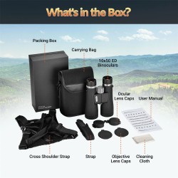 AOMEKIE AO3089 10x50 vedenpitävät kiikarit BAK4-prismalla lintujen tarkkailuun