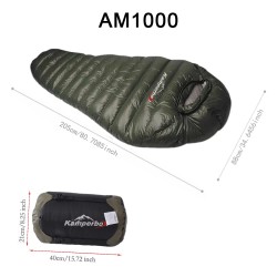 Kamperbox talvimakuupussi untuvatäytteinen äitiömalli kevyt pakkaskestävä liitettävä sopii pitkille