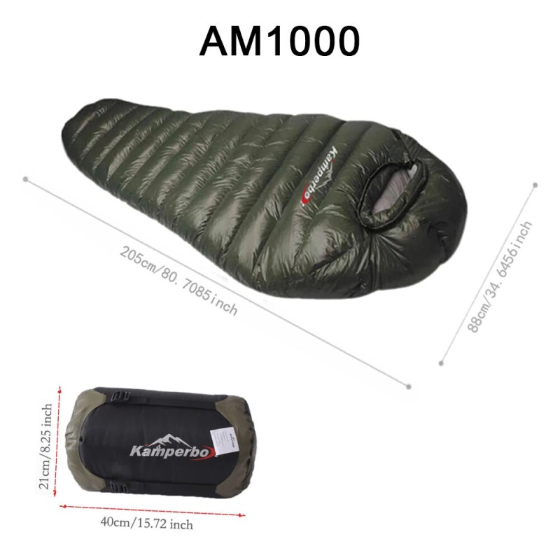 Kamperbox talvimakuupussi untuvatäytteinen äitiömalli kevyt pakkaskestävä liitettävä sopii pitkille