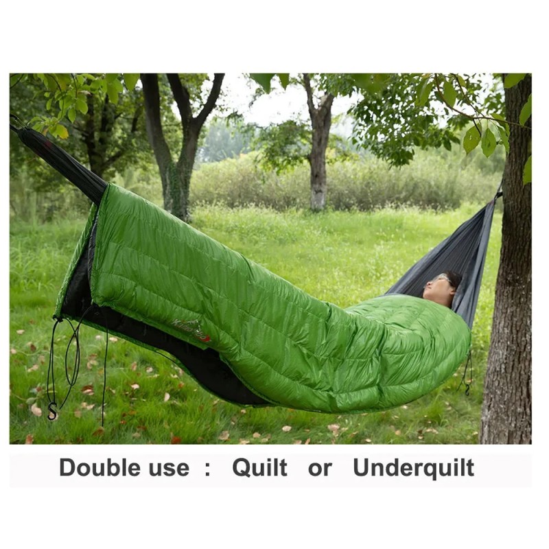 Kamperbox talvinen untuvapeite riippumattoon kevyt makuupussi retkeilyyn ripstop-nailon vihreä