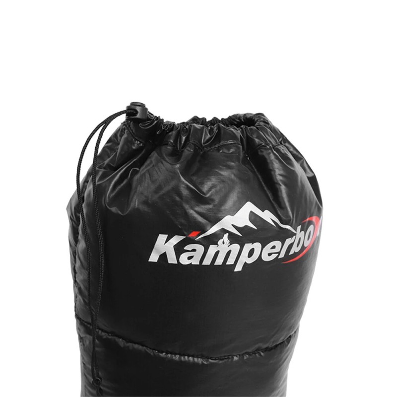 Kamperbox ulkoilmakäyttöön talviset untuvaiset lämpimät vedenkestävät tossukat kiristysnyörillä