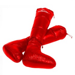 Kamperbox ulkoilmakäyttöön talviset untuvaiset lämpimät vedenkestävät tossukat kiristysnyörillä