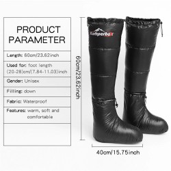 Kamperbox ulkoilmakäyttöön talviset untuvaiset lämpimät vedenkestävät tossukat kiristysnyörillä