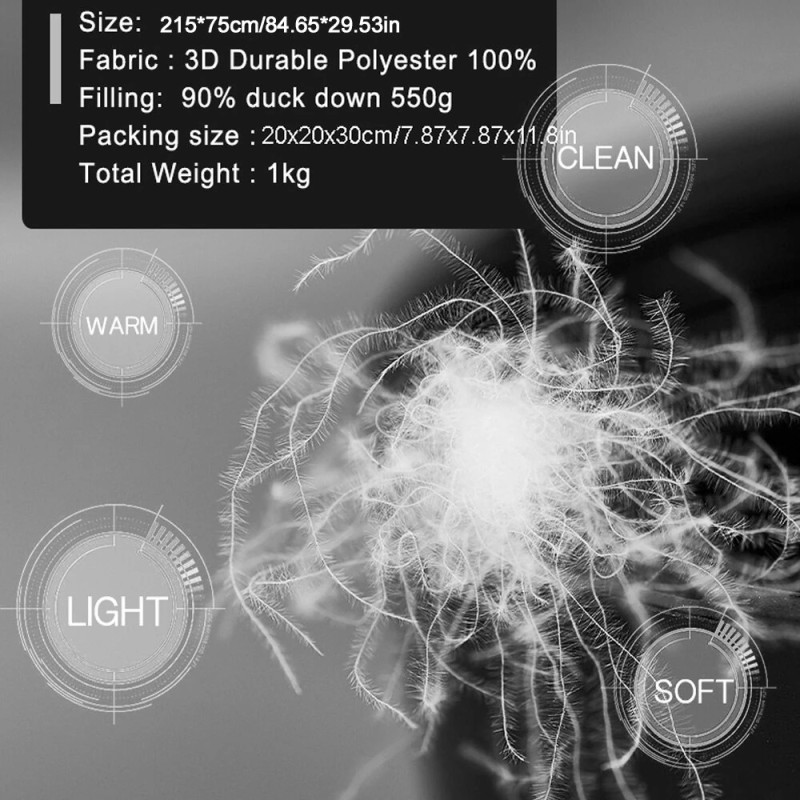 Kamperbox kuplailma 2 ultrakevyt kolmikauden makuupussi 90% ankanuntuvaa 1kg pakattava