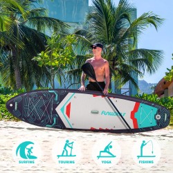 FunWater puhallettava sup-lauta 350x90x15 cm pidempi ja leveä retkeilyyn perheelle ja aikuisille SUPFW50A