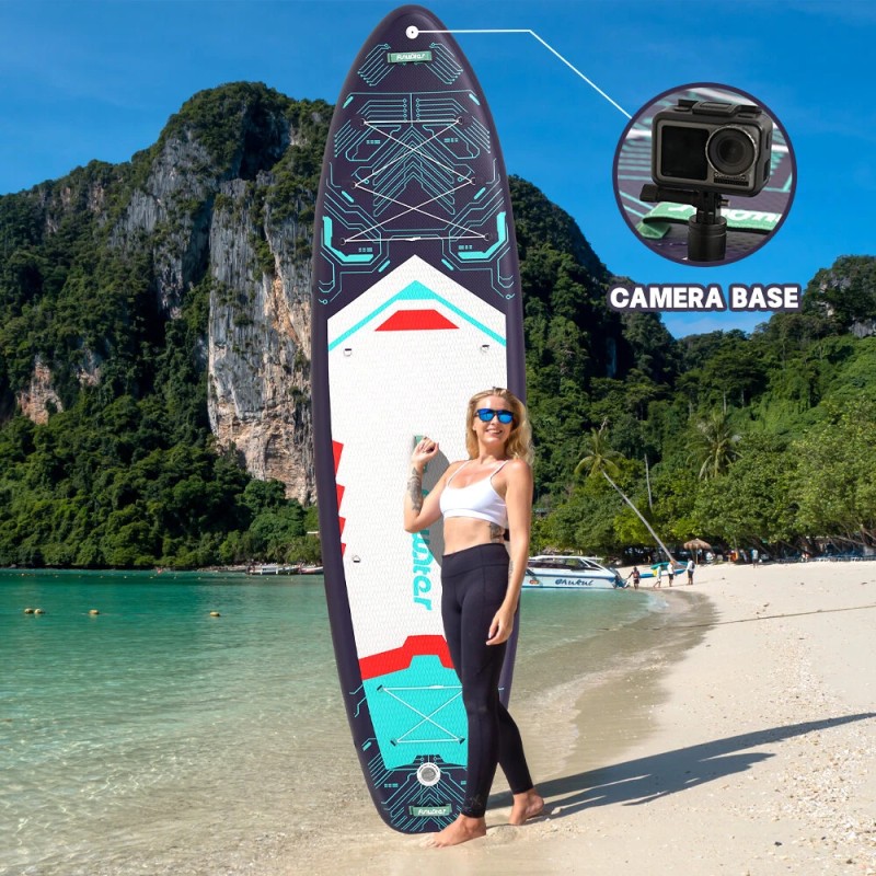 FunWater puhallettava sup-lauta 350x90x15 cm pidempi ja leveä retkeilyyn perheelle ja aikuisille SUPFW50A