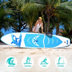 FunWater puhallettava suppailulauta retkeilyyn jooga kalastus istuin säädettävä mela reppu talutushihna