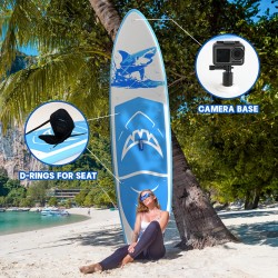 FunWater puhallettava suppailulauta retkeilyyn jooga kalastus istuin säädettävä mela reppu talutushihna