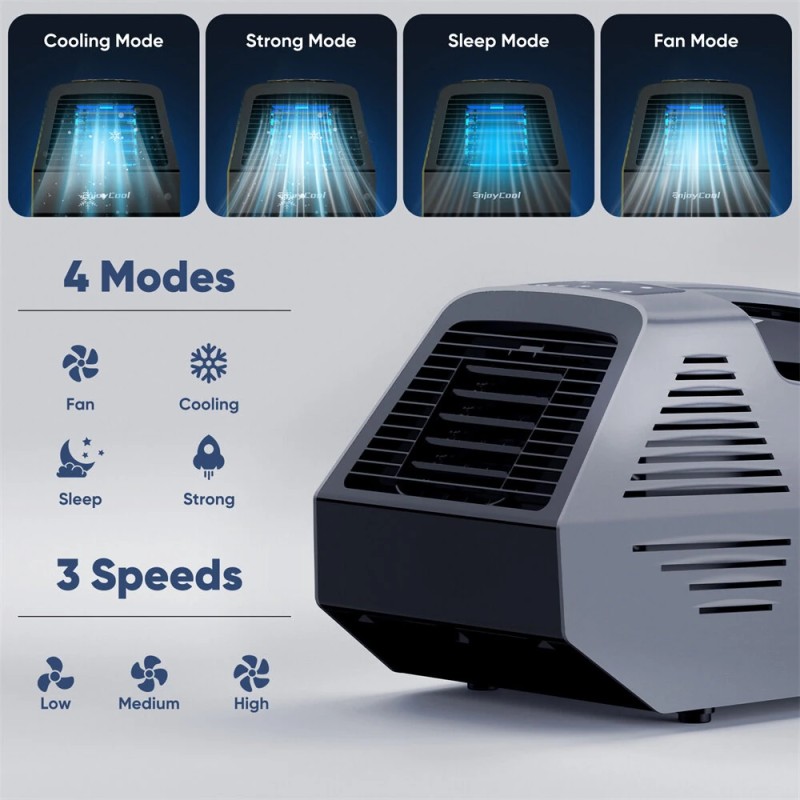 EnjoyCool Link2 kannettava ulkoilmajäähdytin 2380 BTU matalameluinen kaukosäädin telttailuun retkeilyyn